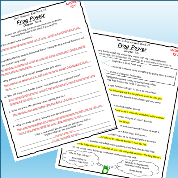 Frog Power Novel Study The Cul-de-sac Kids Book 5