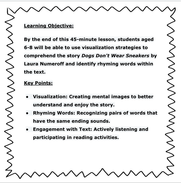 DOGS DON'T WEAR SNEAKERS LESSON PLAN WITH TEMPLATES & EXTENSION ACTIVITY