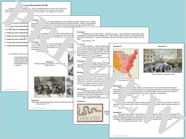 Causes of the Revolutionary War Primary Sources Timeline Map Activities Bundle