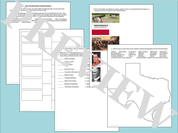 Events of the Texas Revolution PowerPoint Activities Timeline Overview