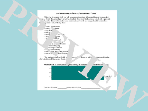 Ancient Athens and Sparta Compare and Contrast Activities Bundle