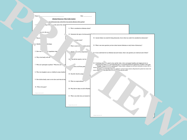 Ancient Athens and Sparta Compare and Contrast Activities Bundle