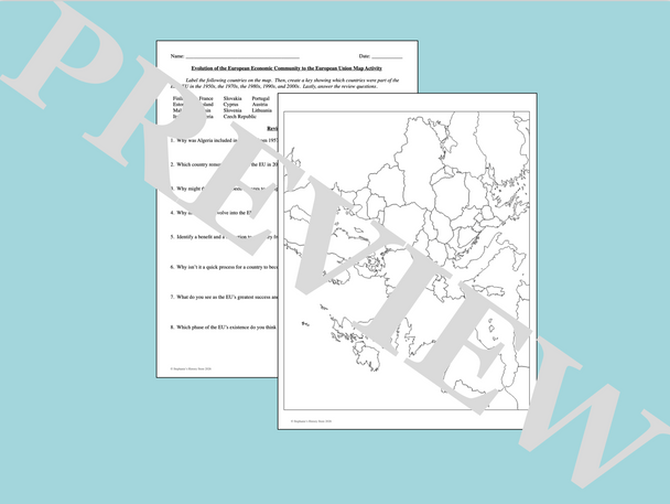 Growth of the European Union Map Activity