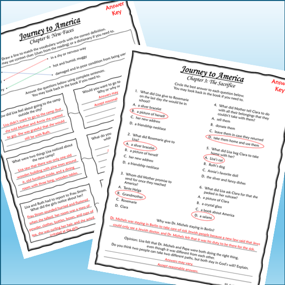 Journey to America Novel Study