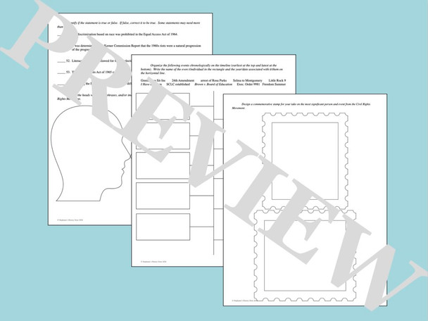 The Civil Rights Movement PowerPoint or Gallery Walk with Note Guide