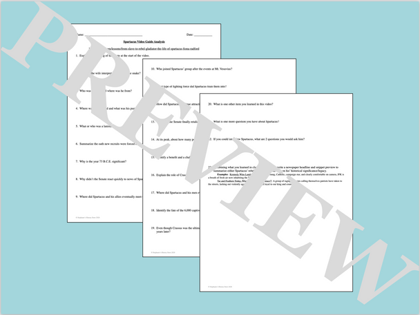 Spartacus Ancient Rome Activity Video Guide Analysis