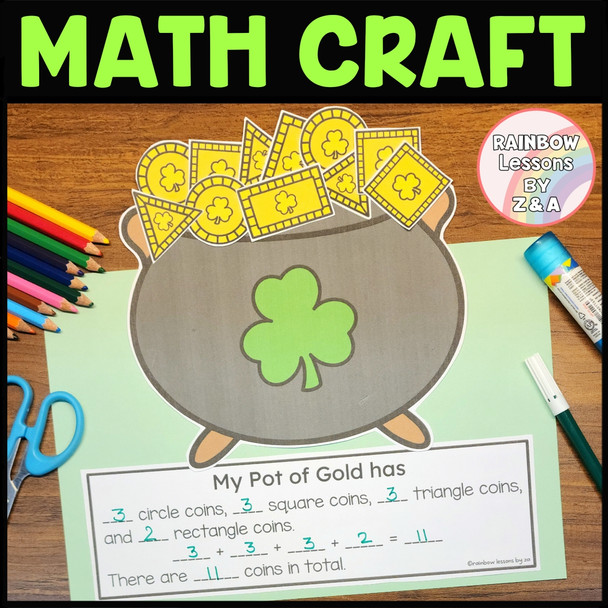 St Patricks Day Math Craft Kindergarten | Math Centers Activity | Pot of Gold