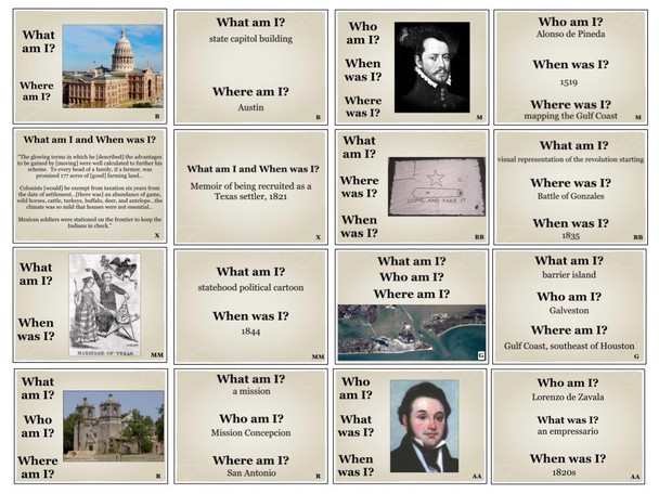 Texas History Cumulative Review Game Regions of Texas to the Republic of Texas