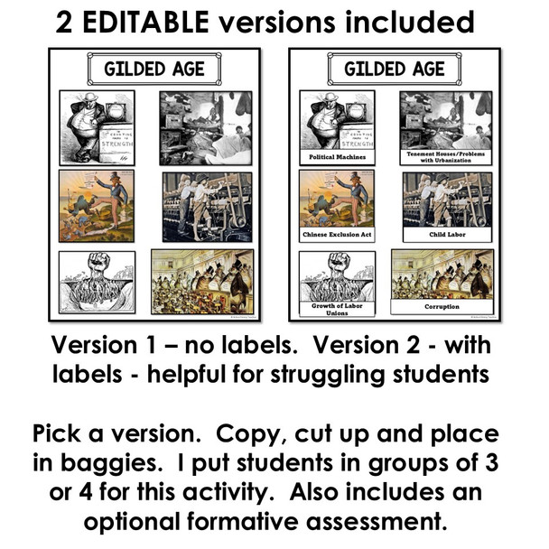 US History EOC Review Activity Eras Picture Sort STAAR 11th Test Prep Hands-On