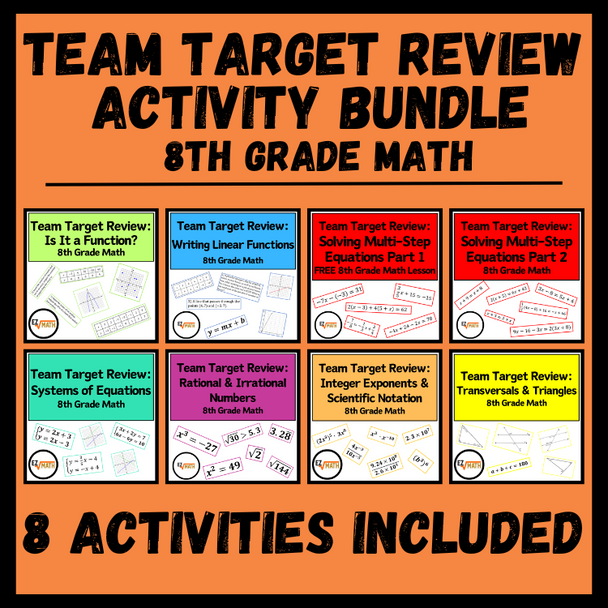 Team Target Review Bundle 8th Grade Math