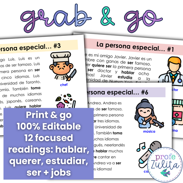 12 Spanish Jobs & Careers Readings - Gallery Walk Activity