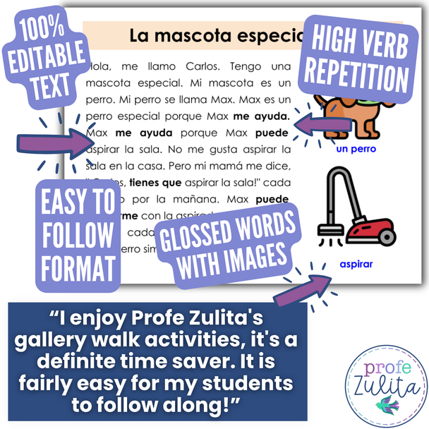 12 Animals & Chores Readings - Quehaceres & House Spanish Gallery Walk Activity