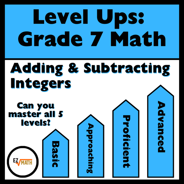 Level Ups: Adding and Subtracting Integers Practice Activity | 7th Grade Math