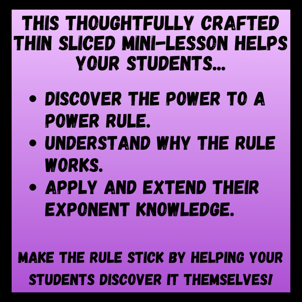 Power to a Power BTC Thin Slicing Mini-Lesson | 8th Grade Math Lesson