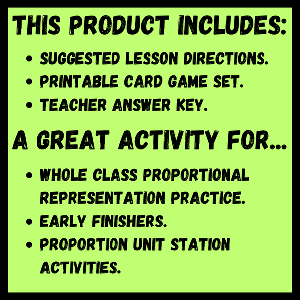 Finding The Unit Rate Concentration Card Match Game | 7th Grade Math Activity