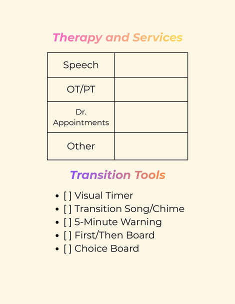 "Little Steps" Planner for Home and school data collection