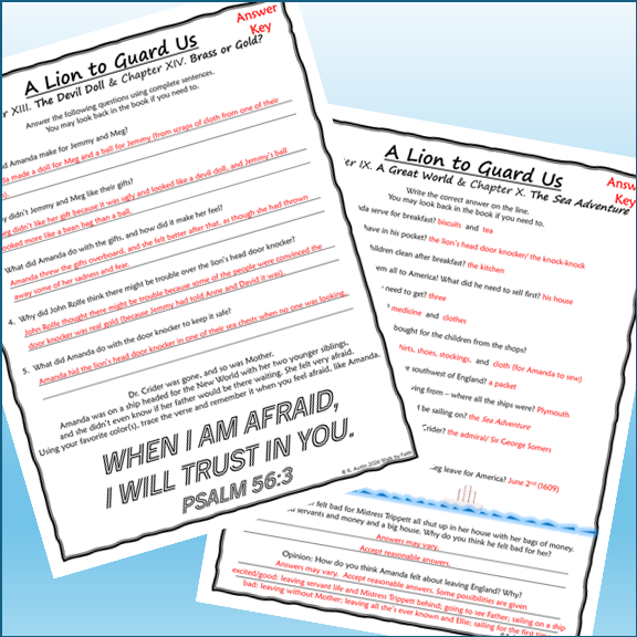 A Lion to Guard Us Novel Study