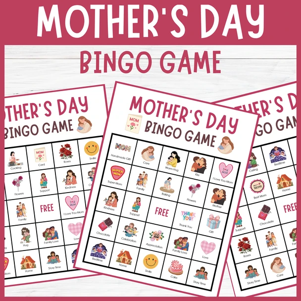 No prep Mother's Day Vocabulary bingo game, fun & engaging appreciation activity