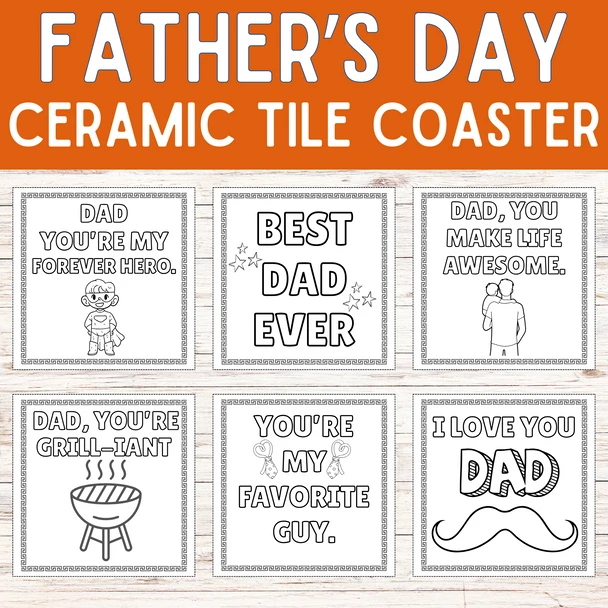 Father’s Day Tile Coaster Craft 