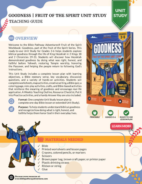 Unit Study | Goodness: Fruit of the Spirit (Grades 3-6)