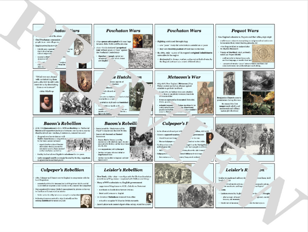 Events of the Foundation of the 13 Colonies Gallery Walk and Activities