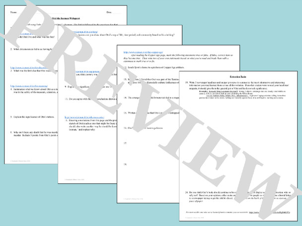 Paleolithic Age and Neolithic Period Activities Bundle