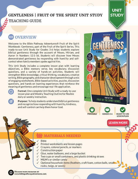 Unit Study | Gentleness: Fruit of the Spirit (Grades 3-6)
