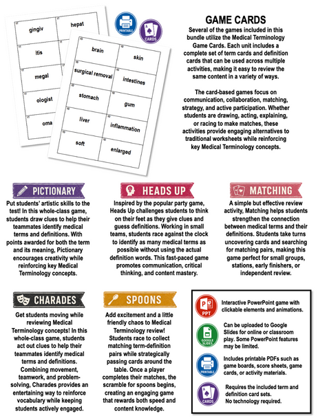 MEDICAL TERMINOLOGY GAME BUNDLE! 