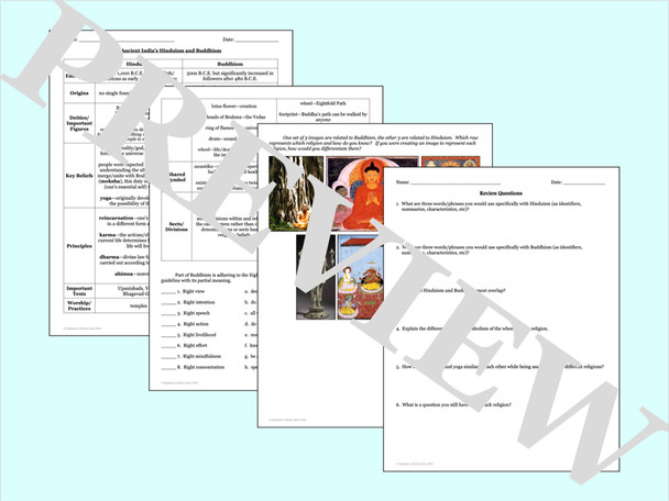 Ancient India PowerPoint or Gallery Walk and Note Guide