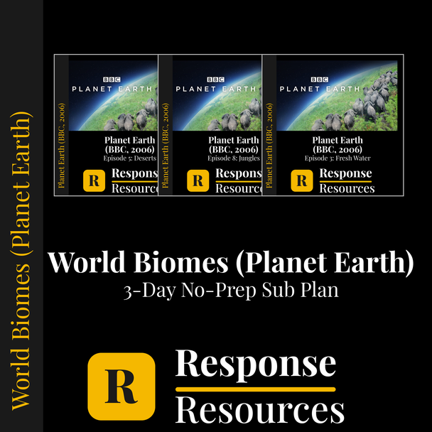 Biomes & Ecosystems Emergency Sub Plans - 3-Day No-Prep