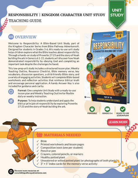 Unit Study | Responsibility (Grades 3-6)