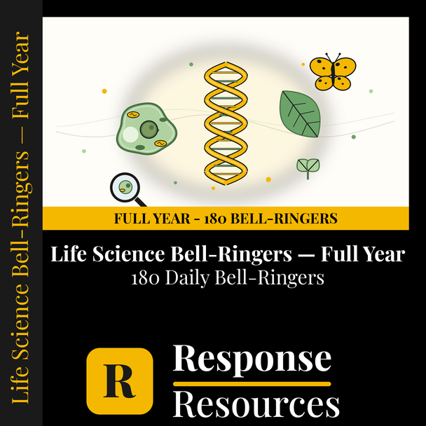 Life Science Bell Ringers FULL YEAR - 180 Daily Warm-Ups (Grades 6-8)