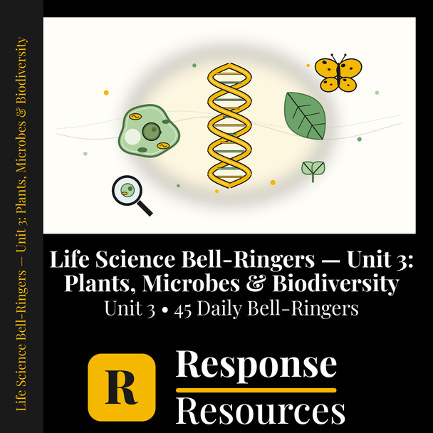 Life Science Bell Ringers Unit 3 - 45 Daily Warm-Ups (Grades 6-8)