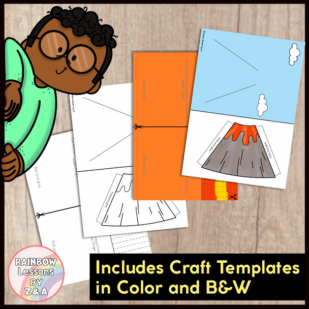 Volcano Craft | Volcano Worksheets | Volcano Activities | Reading Comprehension