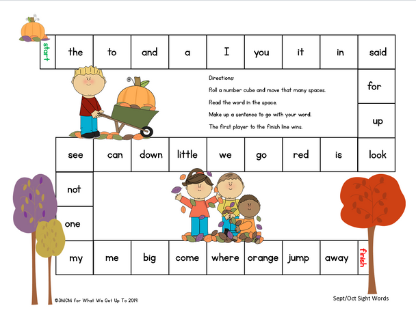 All Through the Year Kindergarten Sight Word Board Game Bundle