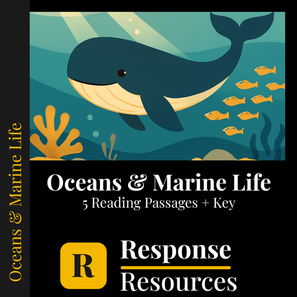 Oceans & Marine Life Reading Passages - 5 Texts + Questions