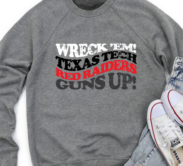 Texas Tech Wavy - Guns Up Sweatshirt
