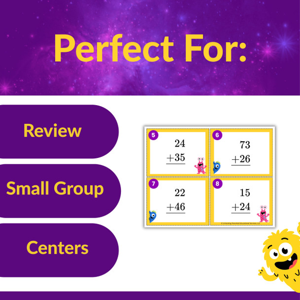 Multi-Digit Addition without Regrouping Task Cards - 2nd and 3rd Grade CRA Model