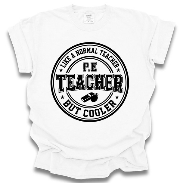 PE Teacher, Like a Normal Teacher, But Cooler - PE Teacher T-shirt - Comfort Colors 