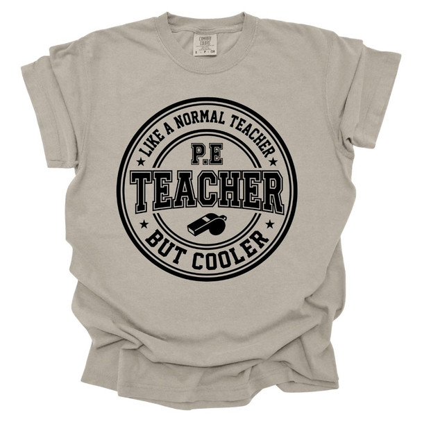 PE Teacher, Like a Normal Teacher, But Cooler - PE Teacher T-shirt - Comfort Colors 