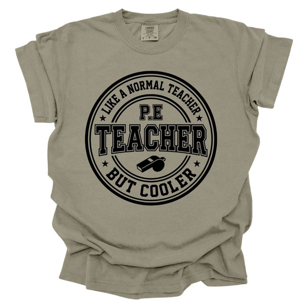 PE Teacher, Like a Normal Teacher, But Cooler - PE Teacher T-shirt - Comfort Colors 