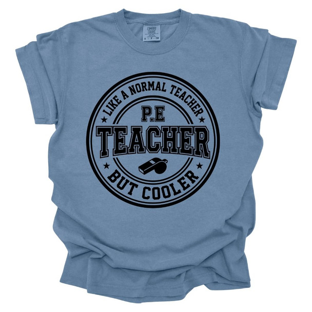 PE Teacher, Like a Normal Teacher, But Cooler - PE Teacher T-shirt - Comfort Colors 
