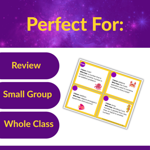 2nd Grade Math Vocabulary Games | 2.OA Group Activities & Task Cards