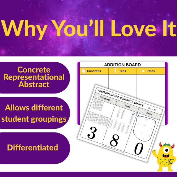 Multi-Digit Addition with Regrouping Task Cards for 2nd and 3rd Grade CRA Option