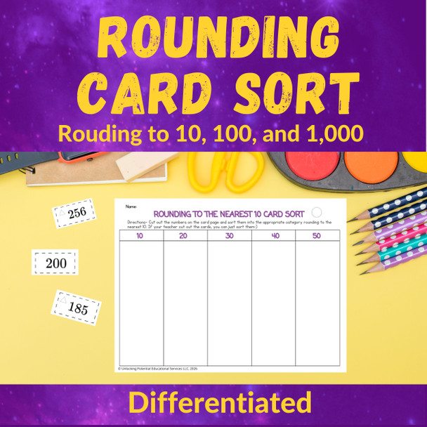 Rounding Card Sort for 2nd & 3rd Grade | Round to Nearest 10, 100, 1,000