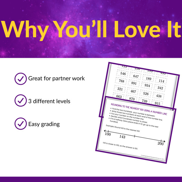 Rounding Card Sort for 2nd & 3rd Grade | Round to Nearest 10, 100, 1,000
