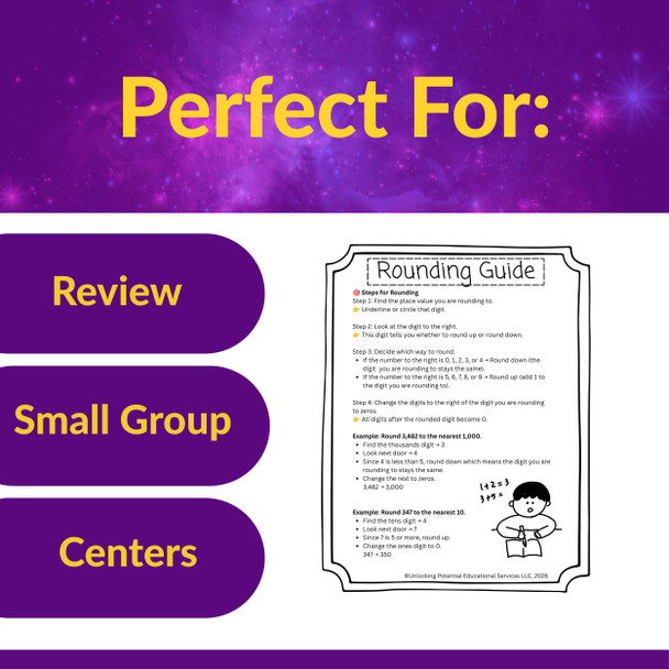 Rounding Task Card Word Problems 2nd Grade 3rd Grade | Nearest 10 100 1000