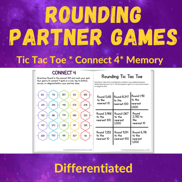 Rounding Partner Activities & Games for 2nd - 3rd Grade | Round to 10, 100, 1000