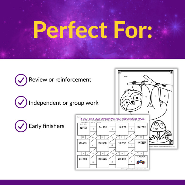 Leveled Long Division Activities Bundle With and Without | Grades 4 and 5
