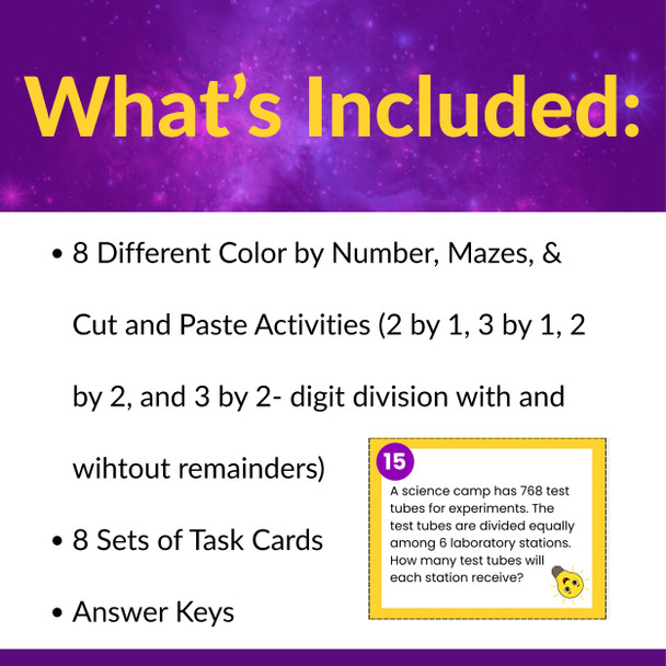 Leveled Long Division Activities Bundle With and Without | Grades 4 and 5